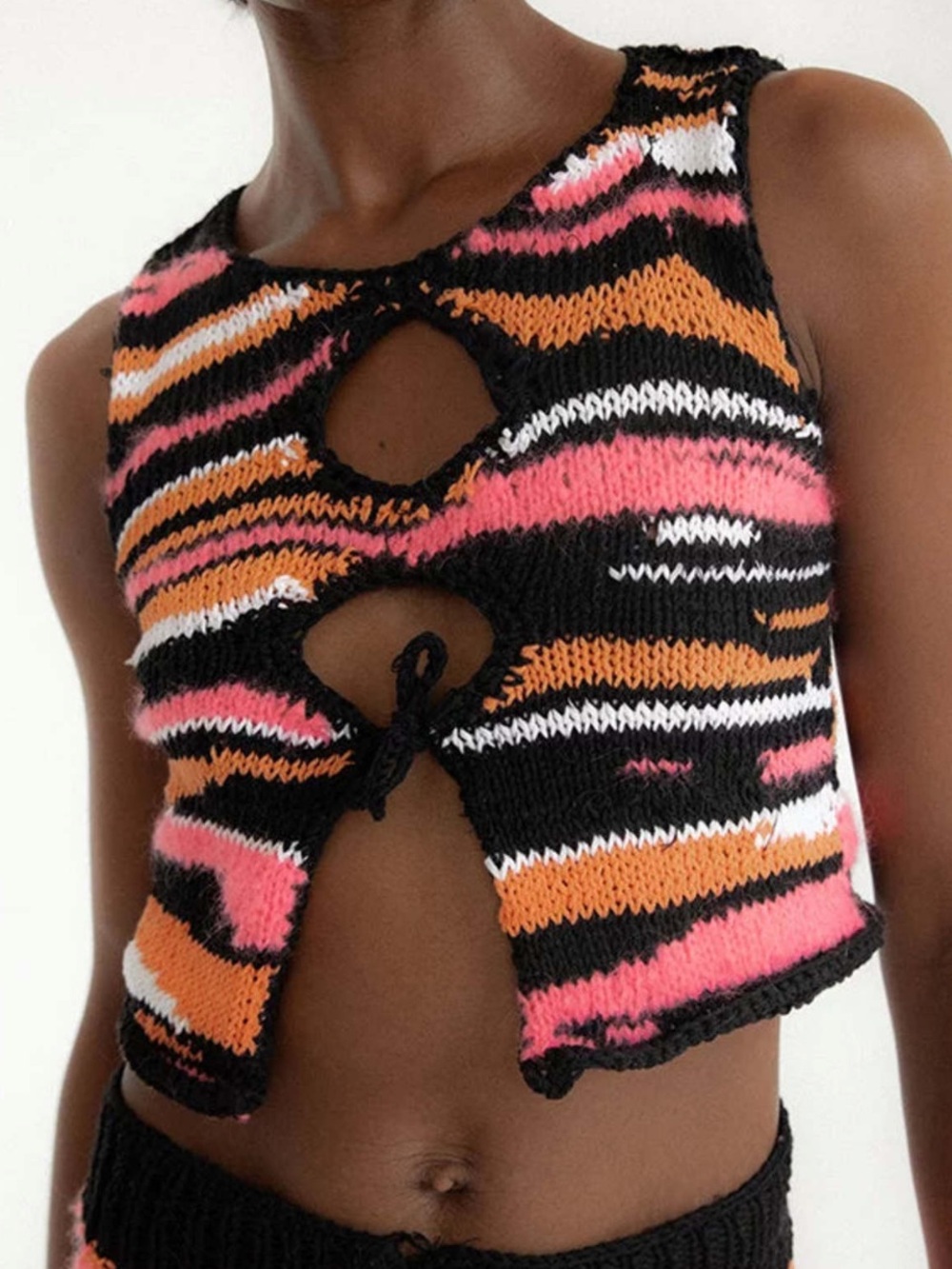 Tach Clothing Carlota Knit Top in Multi Stripe SZ XS EUC